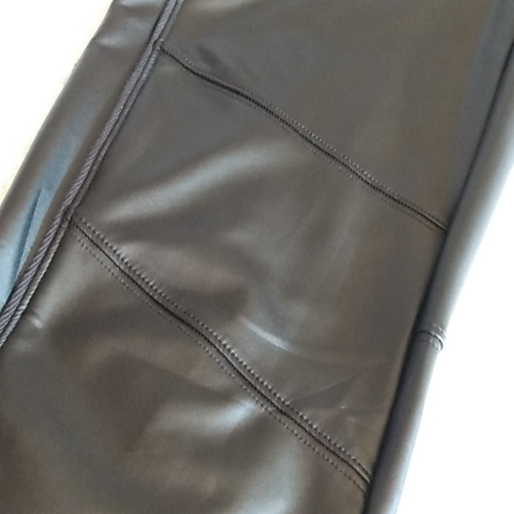 Wit & Wisdom Black Faux Leather Pants Elastic Waist / Pockets Extra Small - Picture 13 of 16